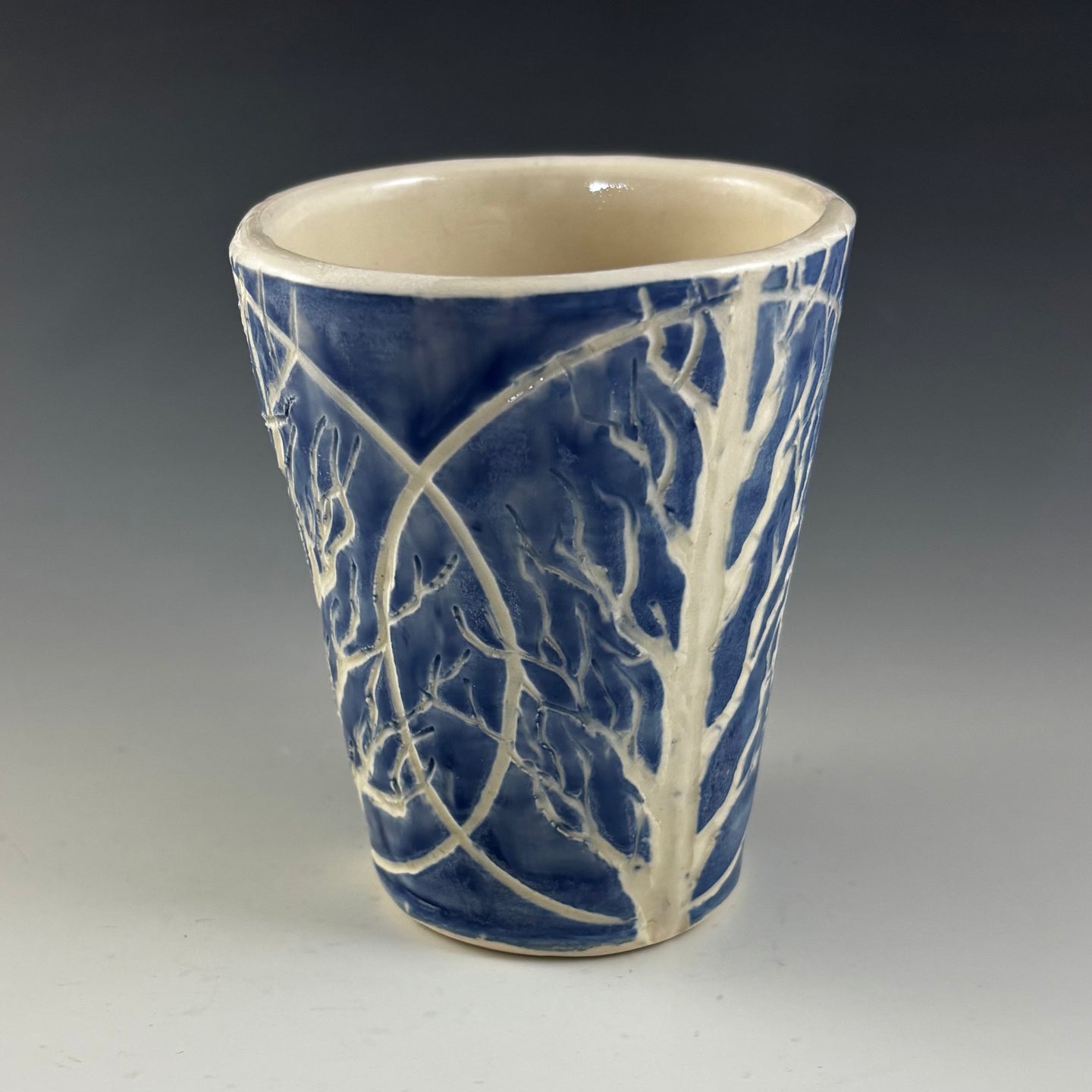 Tumbler with 3 Winter Trees