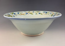 Load image into Gallery viewer, Pasta Bowl with handpainted blueberries
