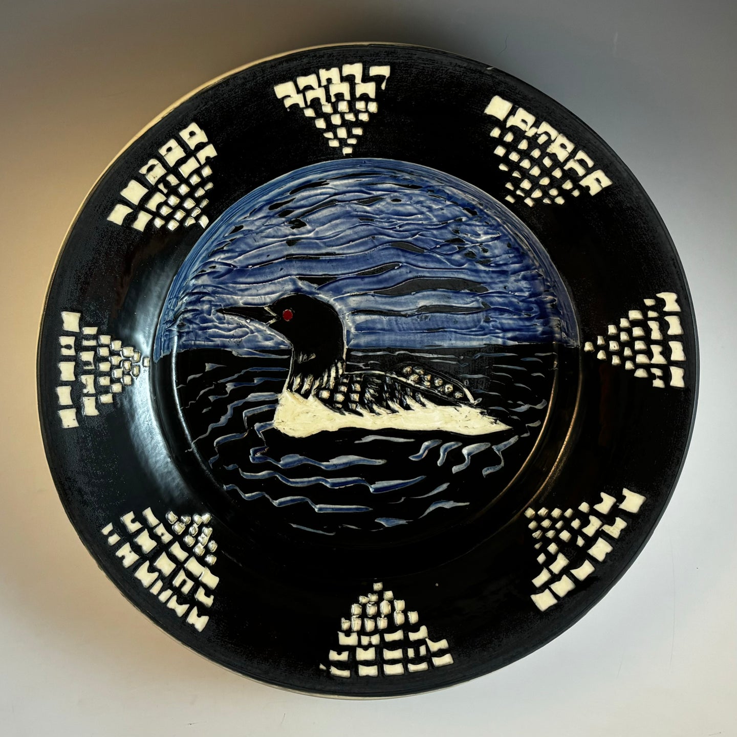 Large Platter with Loon